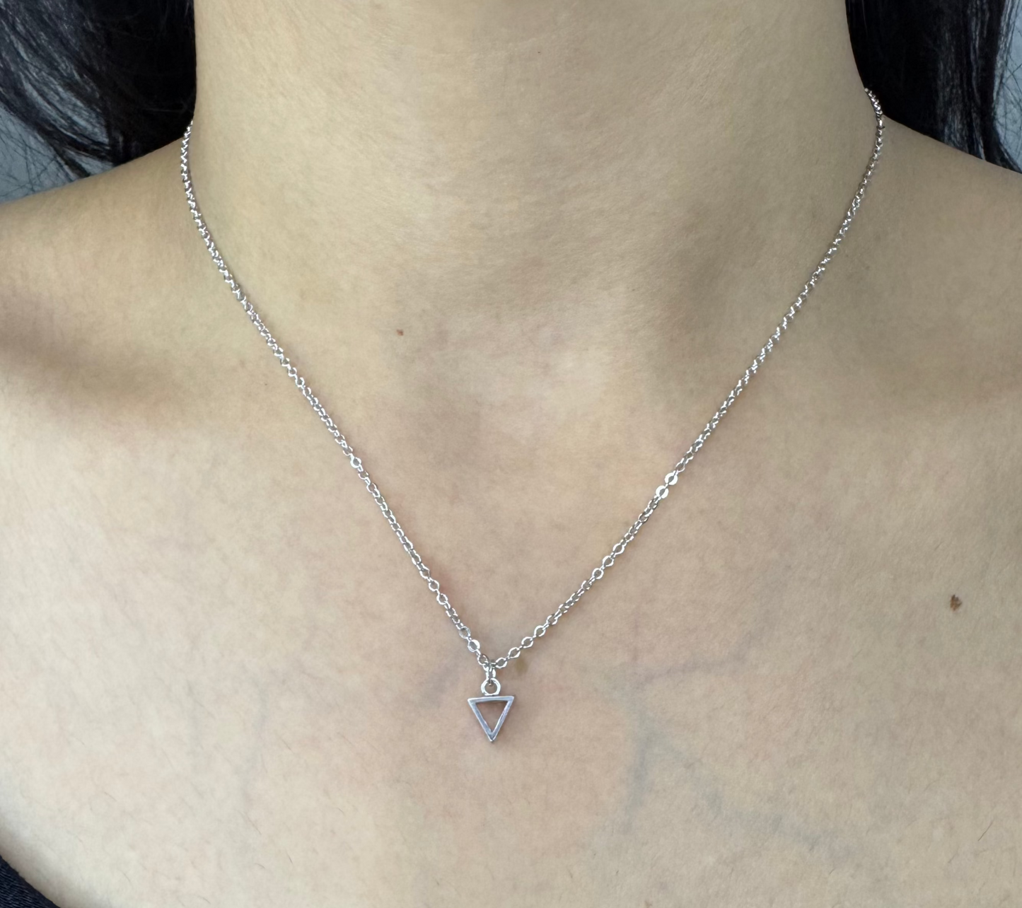 Minimalist Triangle Pendant Necklace Set
