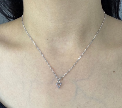 Minimalist Triangle Pendant Necklace Set