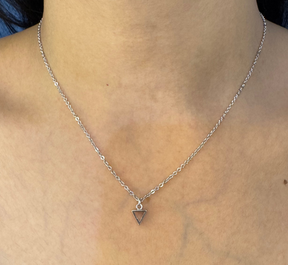 Minimalist Triangle Pendant Necklace Set