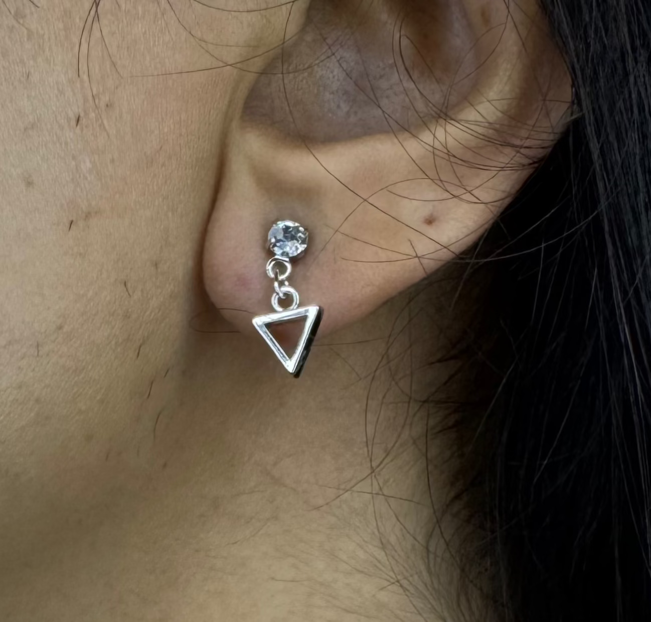 Minimalist Triangle Pendant Necklace Set